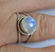rings Rainbow Moonstone Ring ~ Silver 925 Solid Sterling Handmade Jewelry Nickel Free - by Navya Craft