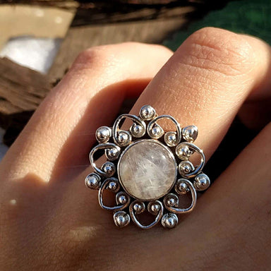 silver and white sapphire ring with double tapered design/41-83679 —  Melissa Designer Jewelry