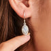 Earrings Rainbow Moonstone Silver Natural Gemstone Marquise Twisted Dangle Earring Handmade Boho Jewelry Bridal - by Finesilverstudio