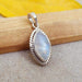 Necklaces Rainbow Moonstone Sterling Silver Marquise Pendant Necklace Semi-Precious Stone Natural Jewelry June Birthstone 925 Penant