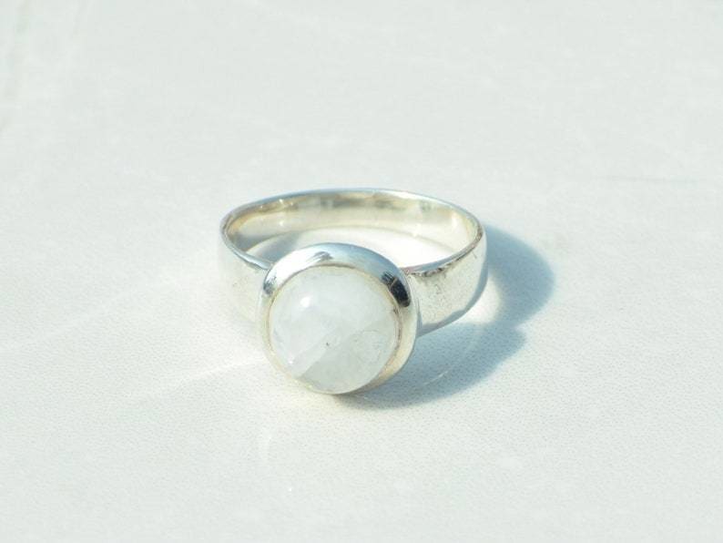 rings Rainbow Moonstone Sterling Silver Statement Ring,June Birthstone,Handmade Jewelry,Gift for Her - by TanaBanaCrafts