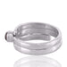 rings Rainbow Moonstone Three Gemstone Stylish Sterling Silver Ring nickel lead and cadmium free. - by Rajtarang