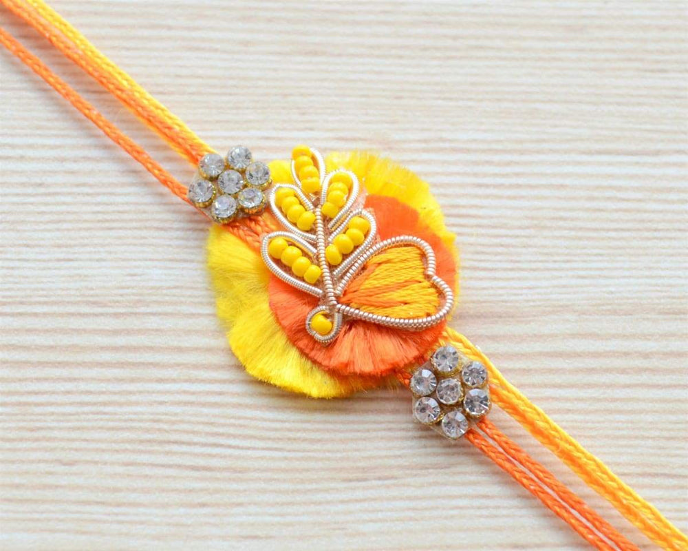 Rakhi Bracelet for Brother Raksha Bandhan gift bhai handembroidered traditional floral rakhi Indian festival Rakshabandhan - by Pretty 