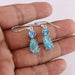 earrings Raw Aquamarine Blue Topaz Gemstone Earring 925 Sterling Silver Rough Crystal Earring. - by Rajtarang