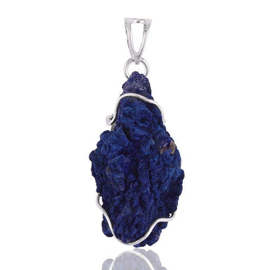 Necklaces Real Azurite Druzy Gemstone Handmade Sterling Silver Pendant Necklace