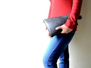Pouches Recycled black vegan leather pouch
