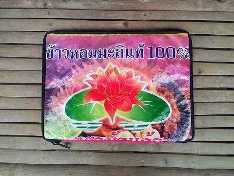 Cases & Sleeves Recycled Rice Sack Laptop Sleeve Large Pink Lotus