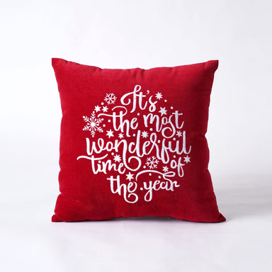 Red Christmas pillow cover in embroidered velvet sizes available - 16 X by VLiving