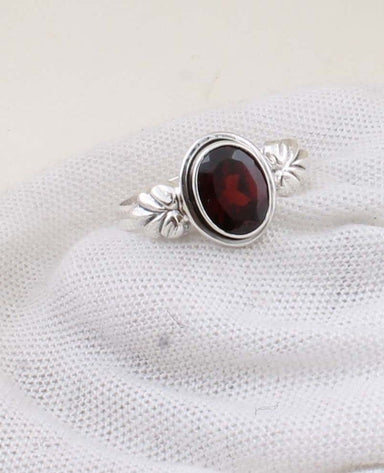 Red Garnet Ring*silver Ring*statement Ring *gemstone *anyique Ring* Womens Ring*natural *organic - By Girivar Creations
