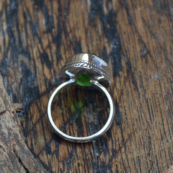 Rings Rich Green Peridot Quartz Ring - 925 Sterling Silver Designer Gift