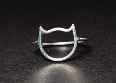Cat Ring Silver Sterling 925 Kitty Lover Gift Holder Jewelry
