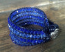 Ronda Beaded Cuff Bracelet Blue - by Warm Heart Worldwide