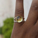 Rings Rose Cut Lemon Quartz 925 Sterling Silver Ring Prong Set