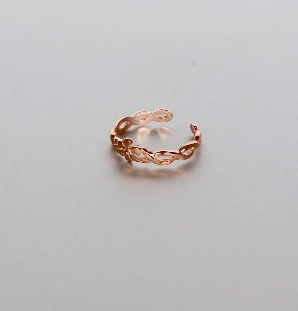 Rings Rose Gold Toe Ring Flower ring Adjustable Band Minimalist Gift under 10 Boho Style Feet Jewelry (TS32P)