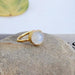 Round Cab Blue Rainbow Moonstone 925 Sterling silver Ring 22K Yellow Gold Filled Rose