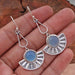 earrings AAA Quality Round Turquoise Gemstone Designer Handmade Women Dangle Earring 925 Sterling Silver Nickel Free - Blue Chalcedony by 