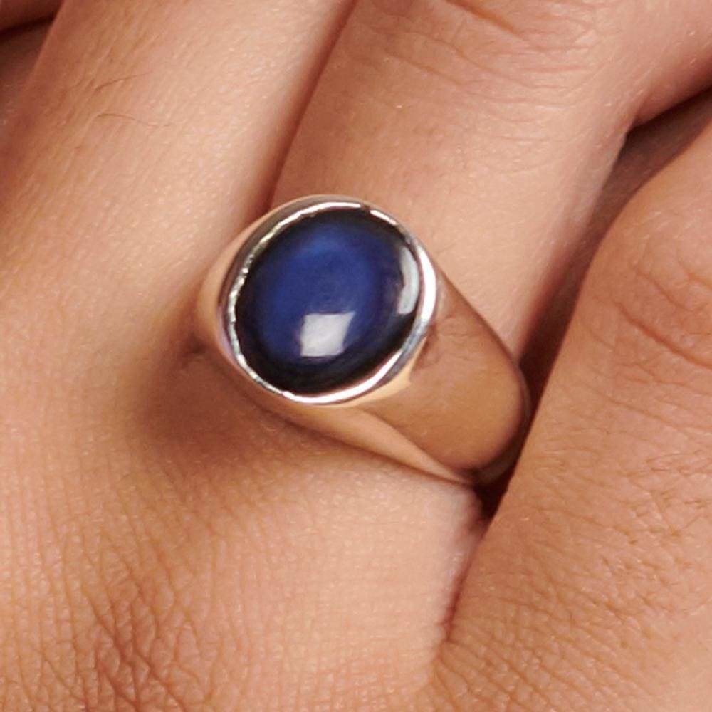 rings Round Star Sapphire 925 Sterling Silver Ring Handmade in India Gift Jewelry Gemstone - by Subham Jewels