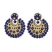 earrings Royal Blue Terracotta,Terracotta Chandbalis,Organic Jewelry,Eco friendly Jewelry,Gift for Her,Indian Handmade Jewelry - by Bona Dea