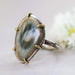 Royal imperial jasper ring in silver bezel and brass prongs setting with sterling hammer texture band - by Metal Studio Jewelry