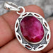 Ruby Pendant 925 Sterling Silver Jewelry Handmade Filigree Fine for Girls Artisan For Her - by InishaCreation