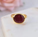 rings Ruby Sterling Silver Gold Plated Ring Dainty,Handmade Jewelry,Gift for Her - by InishaCreation