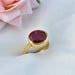 rings Ruby Sterling Silver Gold Plated Ring Dainty,Handmade Jewelry,Gift for Her - by InishaCreation