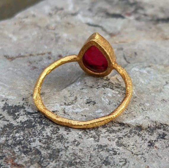 rings Ruby Women’s Gold Ring,Gift for women,Handmade Jewelry,July Birthstone - by InishaCreation