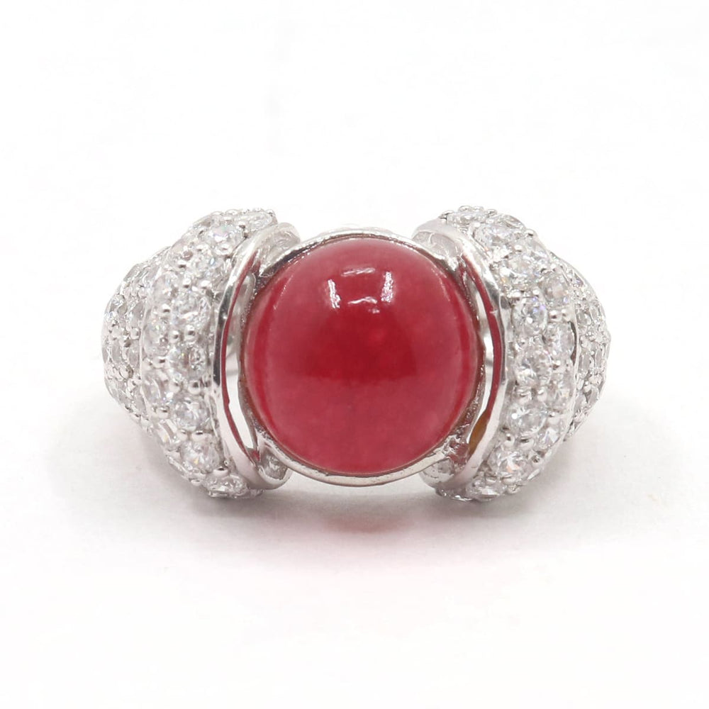 rings Ruby and Zircon 925 Sterling Silver Ring sz 5.75 US Gift for her - by Vidita Jewels