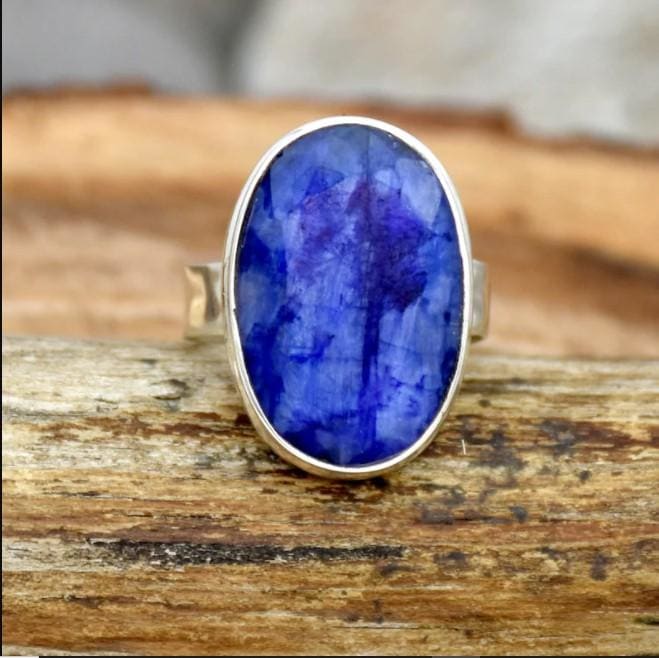 rings Sapphire 925 Sterling Silver Ring,Handmade Jewelry Gift for her - by InishaCreation