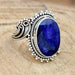rings Sapphire Bohemian 925 Sterling Silver Ring Oval Blue Filigree Jewelry,Gift For Her - by InishaCreation
