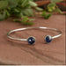 bracelets Sapphire Gemstone 925 Silver Bracelet Unisex Adjustable Size Bangles Handmade Jewelry For Her - by InishaCreation