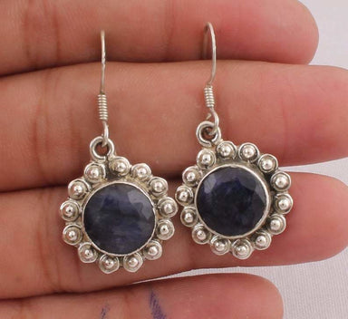 earrings Sapphire Gemstone 925-Sterling Silver Earring,AAA+Quality Gemstone,September Birthstone Christmas Gift - by InishaCreation
