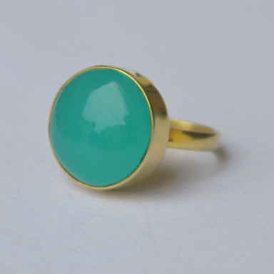 Ring - Signature Chalcedony Cushion Cut 14ct Gold & Sterling Silver - KenSu  Jewelry