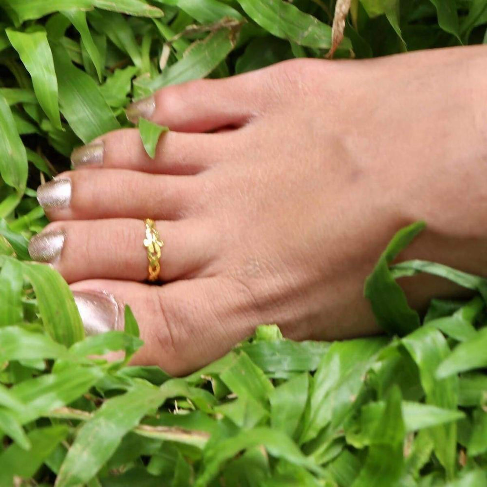 Rings Set Of Gold And Rose Toe Ring,Adjustable Band Minimalist Ring Gift under 10 Boho Style Feet Jewelry (TS32P/G)