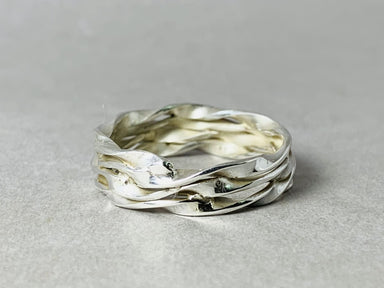 Silver Band Ring 925 Twisted Handmade Bridal Statement Solid Unique Gift - by Heaven Jewelry