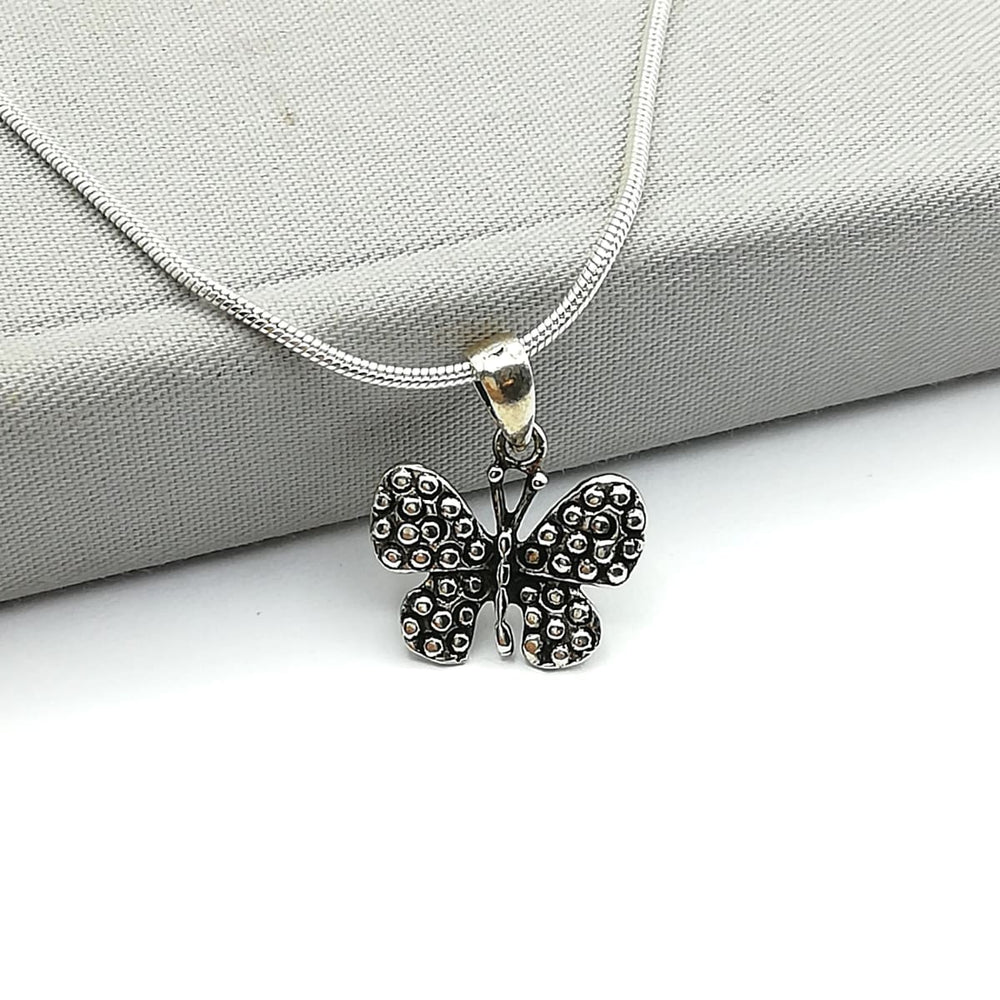 Silver Butterfly Necklace Pendant Tiny Charm Minimalist style Dainty neck charm Bracelet charms PD13 - by NeverEndingSilver