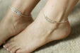 Anklets Silver clear crystal anklet Sterling silver charm Real Anklet (AS8)