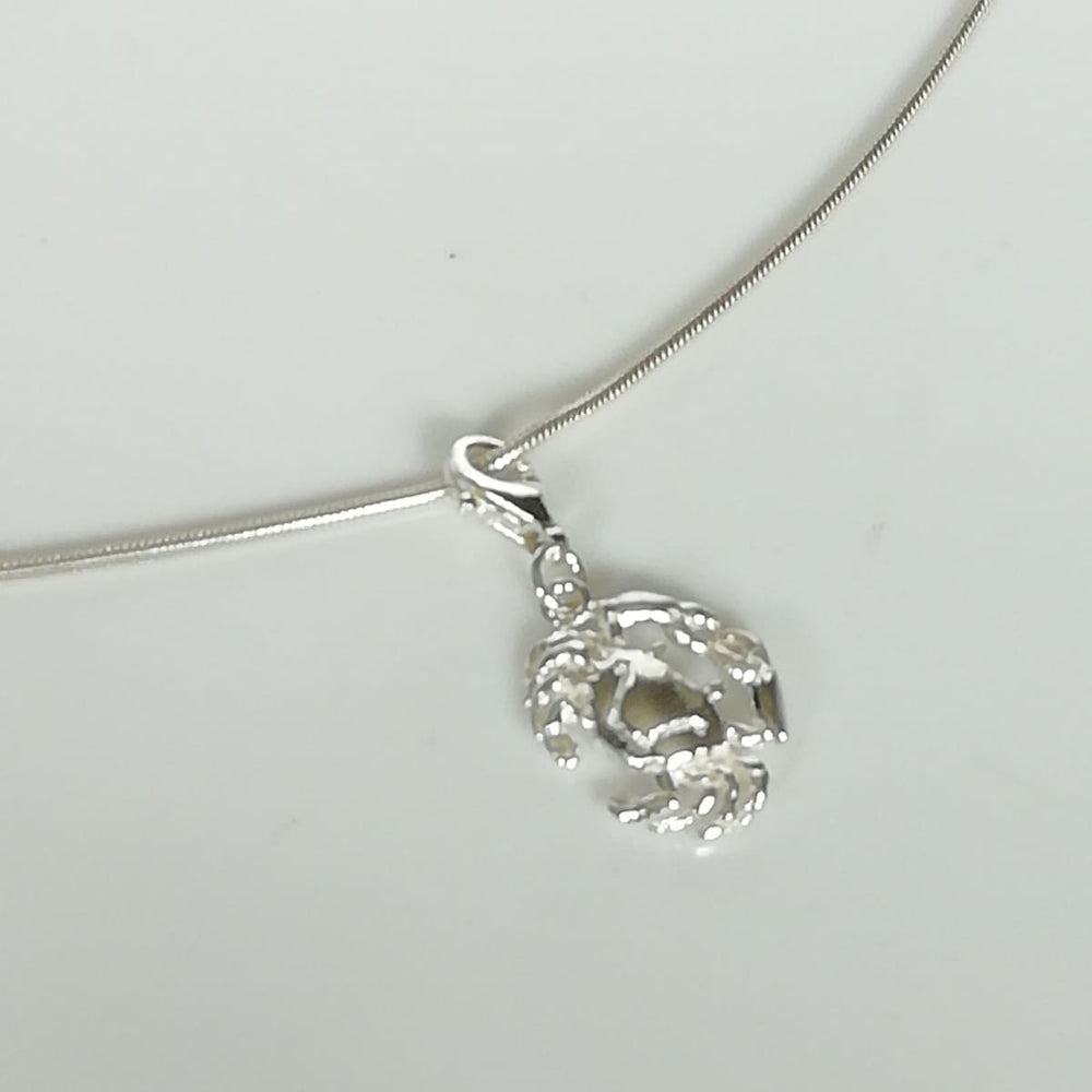 Silver crab necklace Unisex pendant Minimalist style Miniature charms Dainty neck charm Bracelet PD9 - by NeverEndingSilver