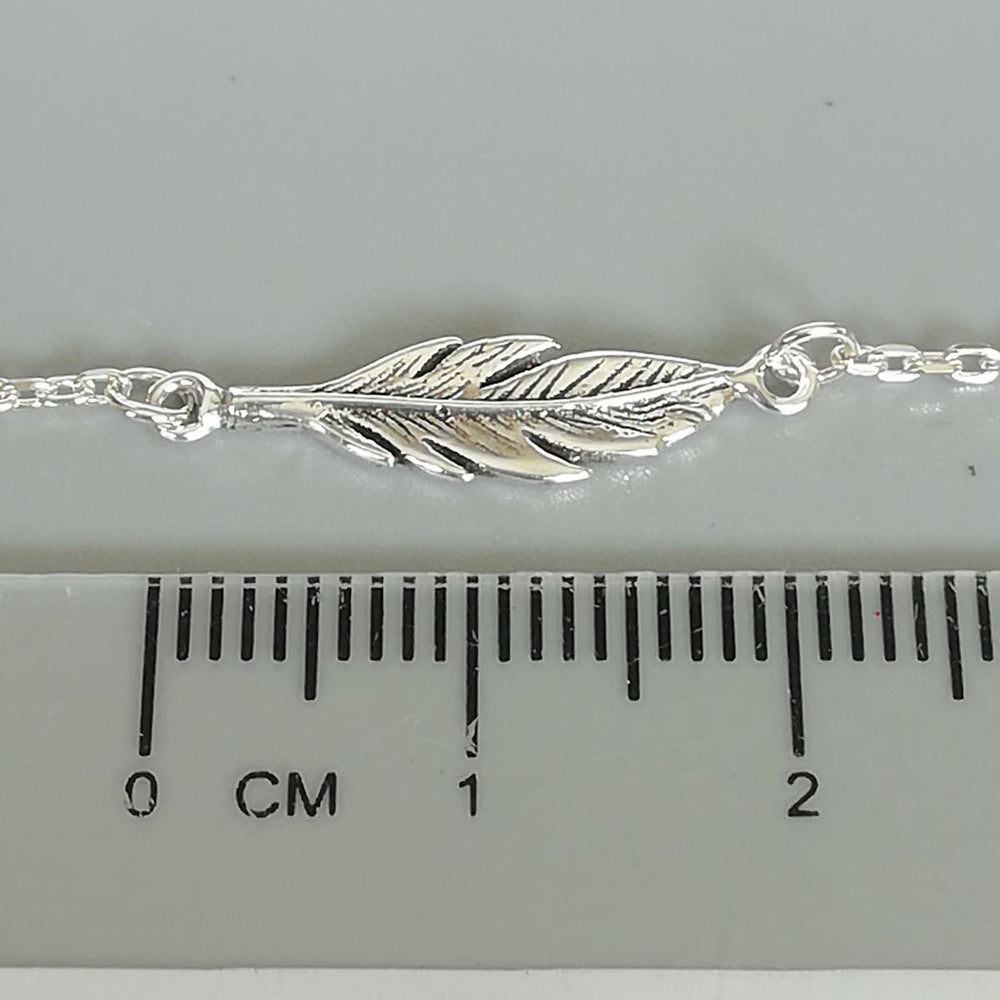 Silver feather bracelet | Charm | Wanderlust | Sterling silver | B26 - by OneYellowButterfly