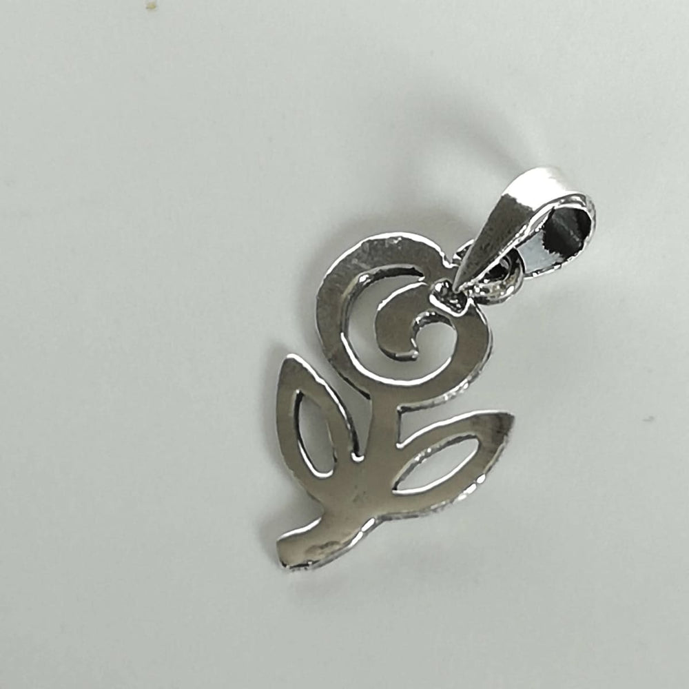 necklaces Silver Flower Charm - Pendant - Bracelet - Minimalist Style - Dainty Necklace - Pretty Gift - PD120 - by NeverEndingSilver