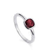 Silver And Garnet Gemstone Ring Genuine Wine Red Square Cushion Cut Solitaire - By Girivar Creations