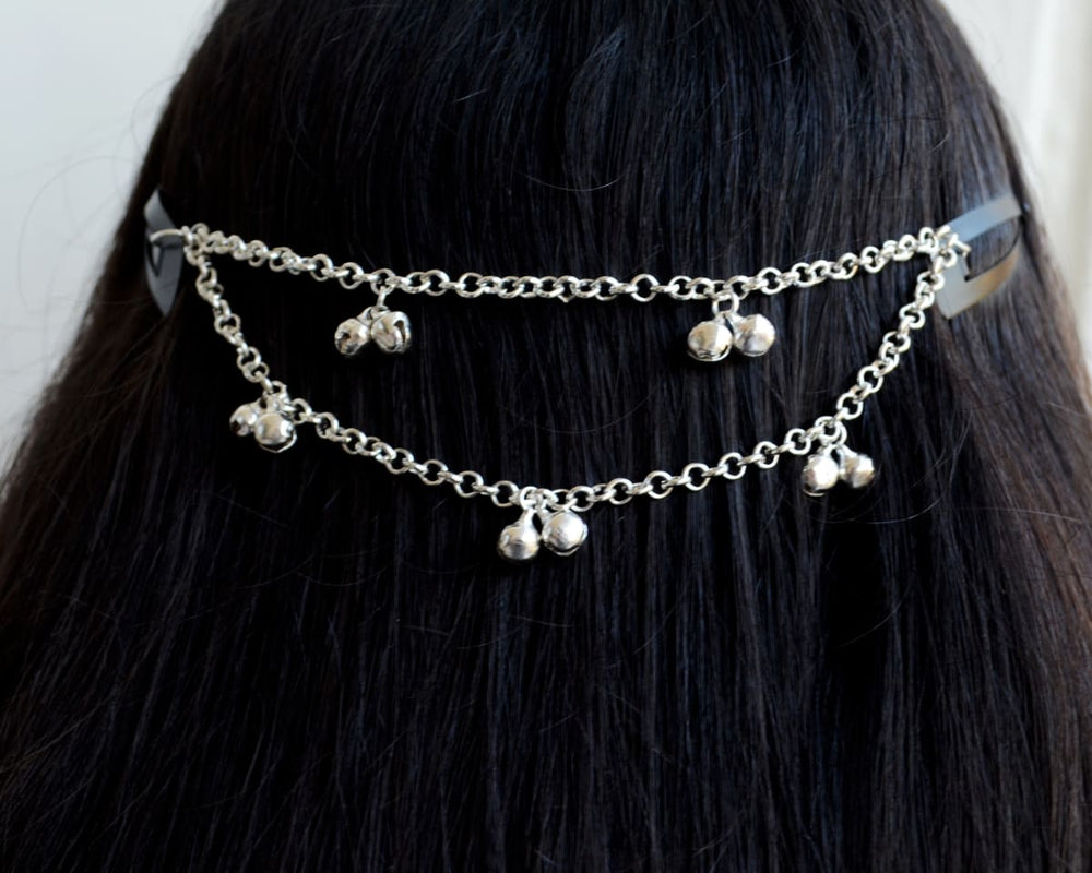 hair accessories Silver Hair Accessories for Girls Indian Wedding Chain Jewelry - by Pretty Ponytails