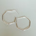 Silver Hoop Earrings | Jewelry | Minimalist Hoops | Accessories | Hexagon | Ear | E3 - by Oneyellowbutterfly