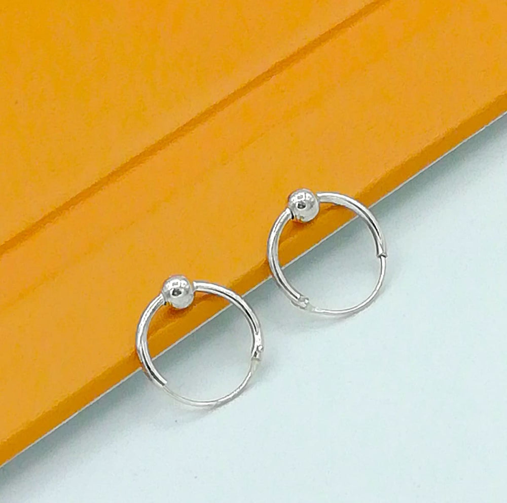 earrings Silver hoop | Small hoops | jewelry | Minimalist | Everyday ear | 12mm ball | E15 - by OneYellowButterfly