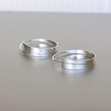 Earrings Silver Hoops Modern Spiral Piercing Sterling Gift Ideas Boholuxe Ear (E102)