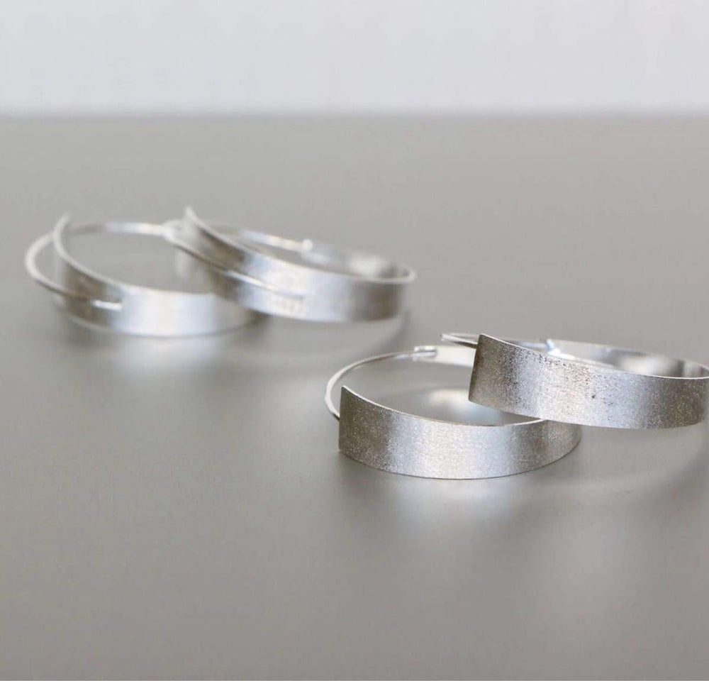 Earrings Silver Hoops Modern Spiral Piercing Sterling Gift Ideas Boholuxe Ear (E102)