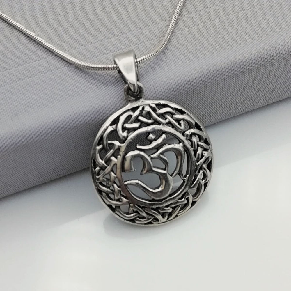 Silver Om Pendant - Necklace - Charm - Jewelry - Yoga jewelry - PD2 - by NeverEndingSilver