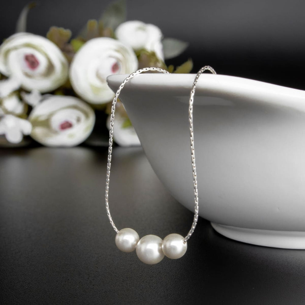 Silver Pearl Necklace - Simple - Jewelry - June Birthstone - Delicate - Minimal - Minimalist - By Magoo Maggie Moas