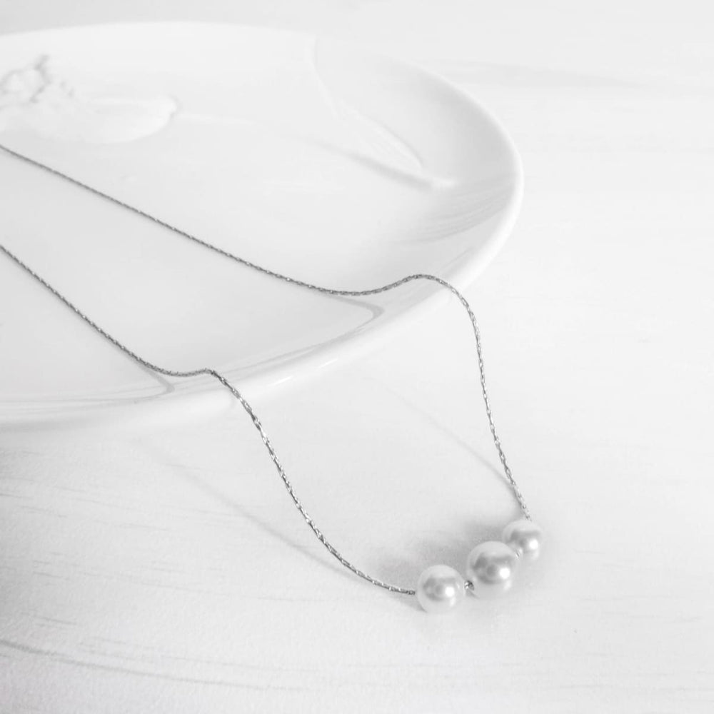 Silver Pearl Necklace - Simple - Jewelry - June Birthstone - Delicate - Minimal - Minimalist - By Magoo Maggie Moas