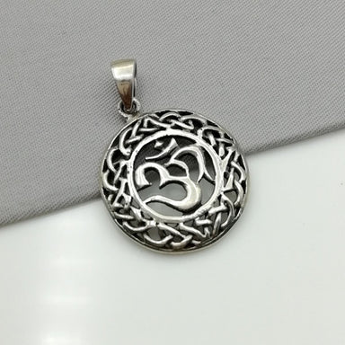 Silver Om Pendant - Necklace - Charm - Jewelry - Yoga jewelry - PD2 - by NeverEndingSilver
